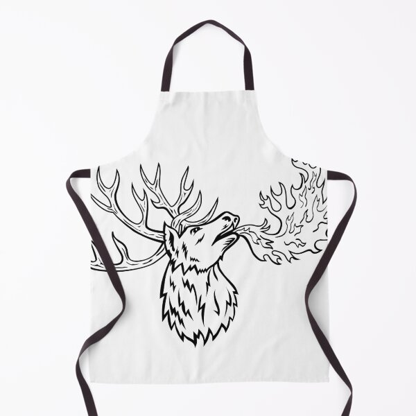 Item preview, Red Deer or Cervus Elaphus Stag Breathing Fire Mascot Retro designed and sold by patrimonio.