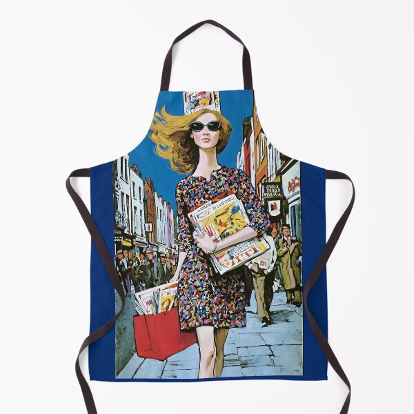 Item preview, Strut with Style - Fashionable Woman with Magazines in a Bustling Urban Scene designed and sold by OlfactoART Studio.