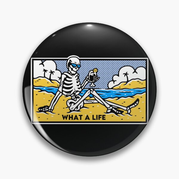 Item preview, What A Life Skeleton On Beach With Cocktail designed and sold by MouseDeSigns.