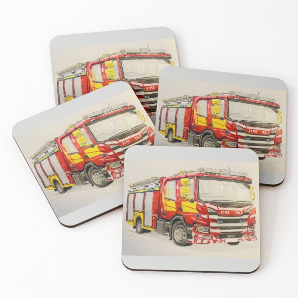 Item preview,  Cheshire Uk Fire truck prints designed and sold by Truck drawing art.