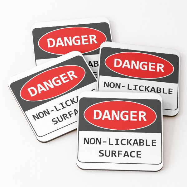 Item preview, Non-Lickable Surface - Funny Construction Danger Sign designed and sold by kolshi-shop.