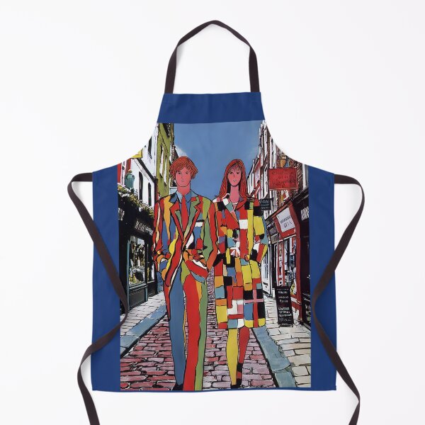 Item preview, Strolling in Color - Artistic Couple Walking a Vibrant Cobblestone Street London Vibes Digital AI Art designed and sold by OlfactoART Studio.