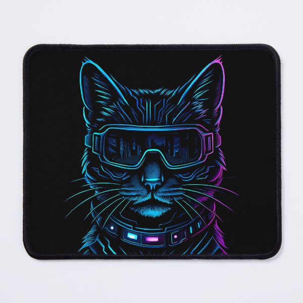 Item preview, Neon Cyberpunk Cat – Futuristic Glowing Tech kitty designed and sold by kmario.