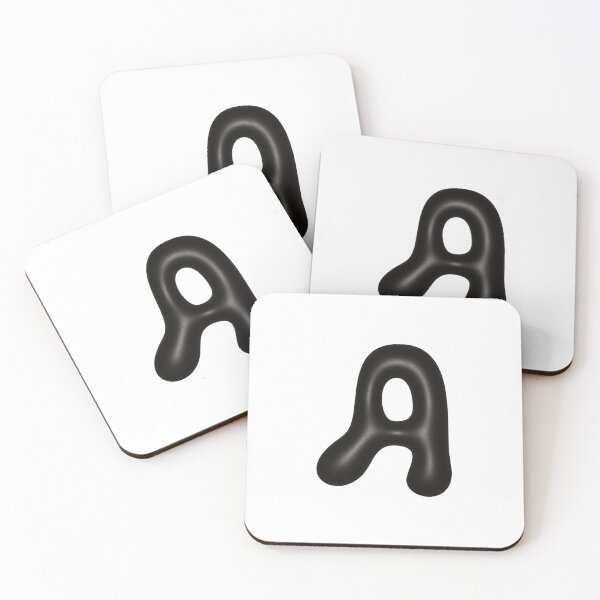 Item preview, Glossy Black Blob Letter A 3D Typography Art designed and sold by uncoXab.