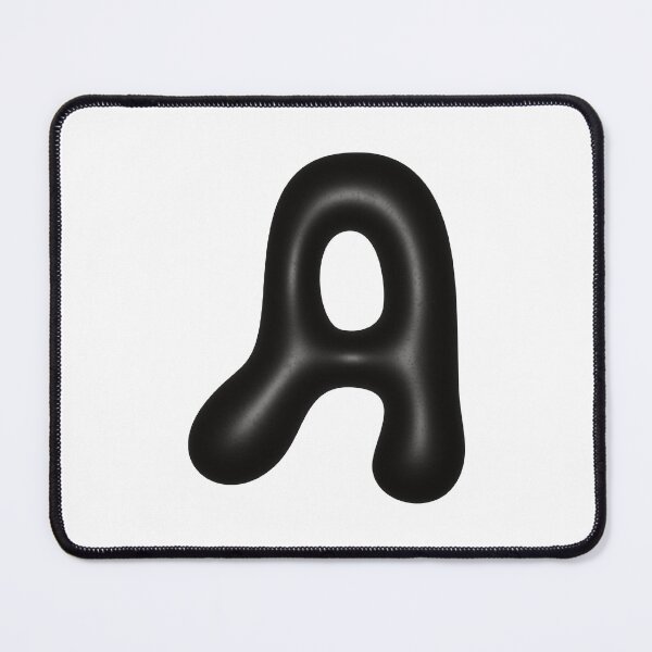 Item preview, Glossy Black Blob Letter A 3D Typography Art designed and sold by uncoXab.