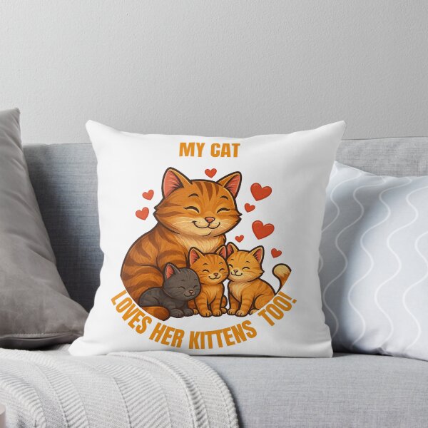 Aperçu de l'œuvre Ma chatte adore aussi ses chatons ! Pour les passionnées de chats, les mamans de chats et les enfants qui aiment les chats. créée et vendue par AlphaBetulia.