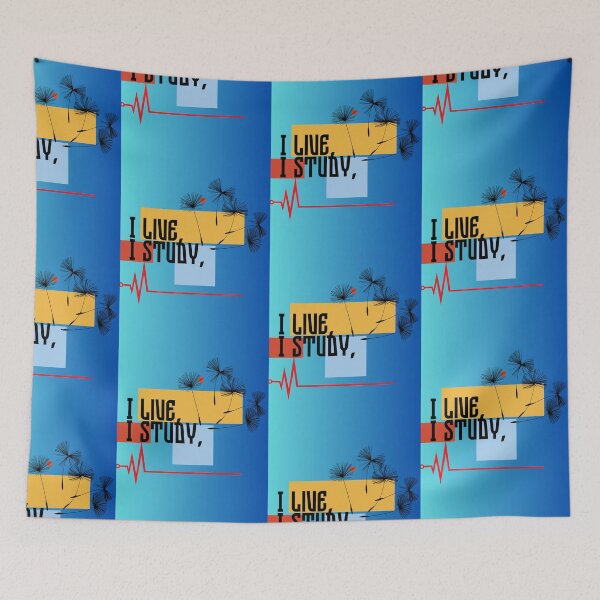 Item preview, "I Live, I Study – Powered by Coffee, Dreams & Heartbeats!" designed and sold by Artchinoo.