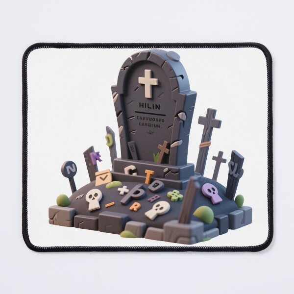 Item preview, Playful cartoon Halloween graveyard scene with symbolic tombstones, mysterious letters, and skull decorations isolated on transparent background for festive children’s design and spooky educationa designed and sold by Mimoshi ⭐⭐⭐⭐⭐.