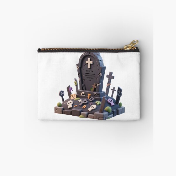 Item preview, Playful cartoon Halloween graveyard scene with symbolic tombstones, mysterious letters, and skull decorations isolated on transparent background for festive children’s design and spooky educationa designed and sold by Mimoshi ⭐⭐⭐⭐⭐.