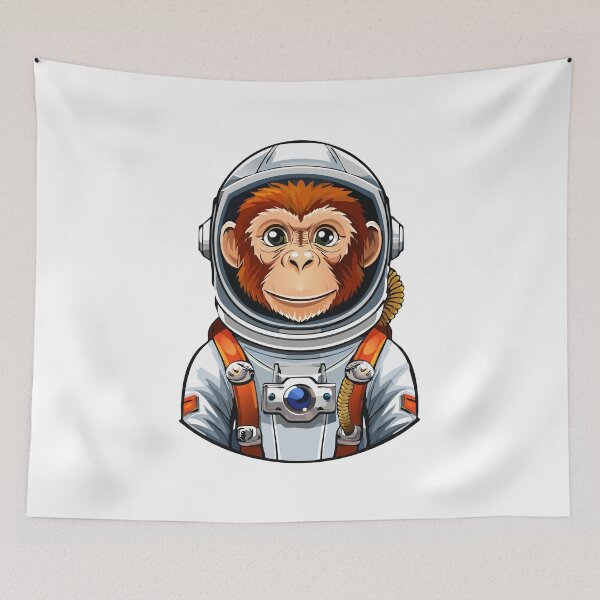 Item preview, Fantasy monkey Astronaut, Astronaut in space, illustration of cosmonaut floating in space, monkey cosmonaut in space designed and sold by Danler.
