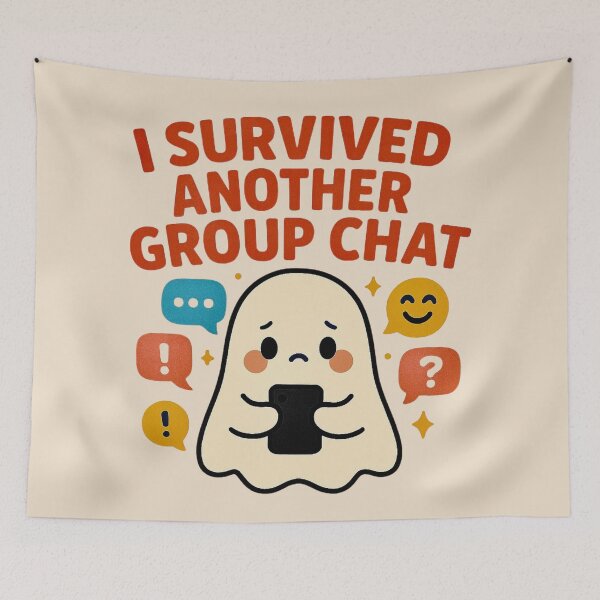 Item preview, I Survived Another Group Chat - Cute Ghost designed and sold by Myra365Art.