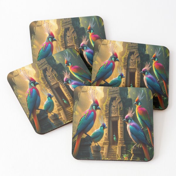Item preview, Mystical Jungle Temple with Exotic Birds designed and sold by Max Store.