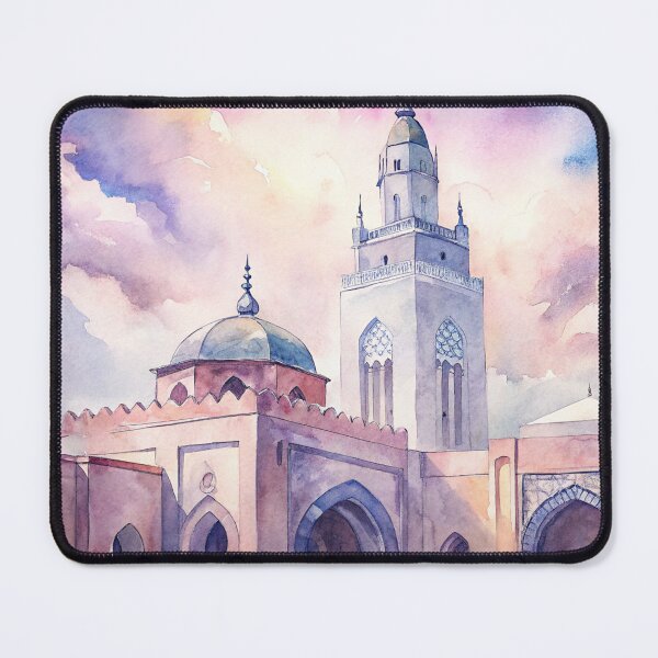 Item preview, Beautiful watercolor mosque in Rabat designed and sold by ArabRaphsody.