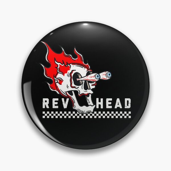 Item preview, RevHead Skull on Fire Bulging Eyeballs designed and sold by MouseDeSigns.