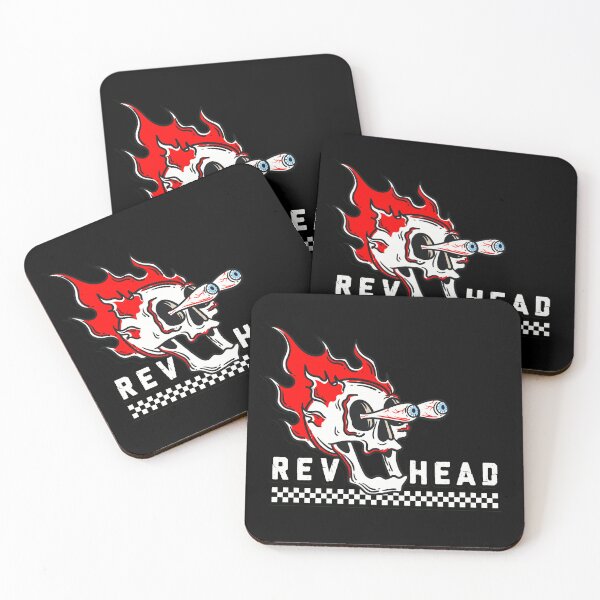 Item preview, RevHead Skull on Fire Bulging Eyeballs designed and sold by MouseDeSigns.