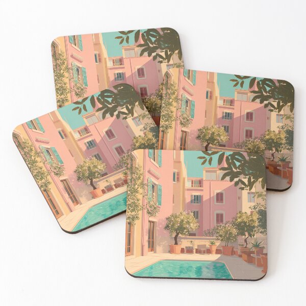 Item preview, PalmParadiso 012 – Mediterranean Pool Between Pink Facades designed and sold by Palmparadiso.