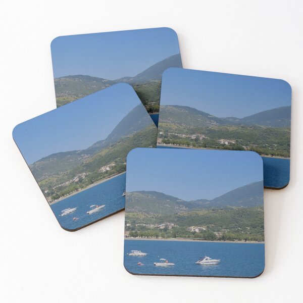 Item preview, Peaceful Sicilian Coastline with Boats – Mediterranean Summer Photography designed and sold by DreamBoatPhotos.