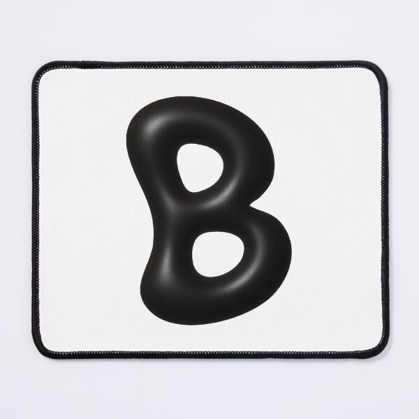 Item preview, Glossy Black Blob Letter B 3D Typography Art designed and sold by uncoXab.