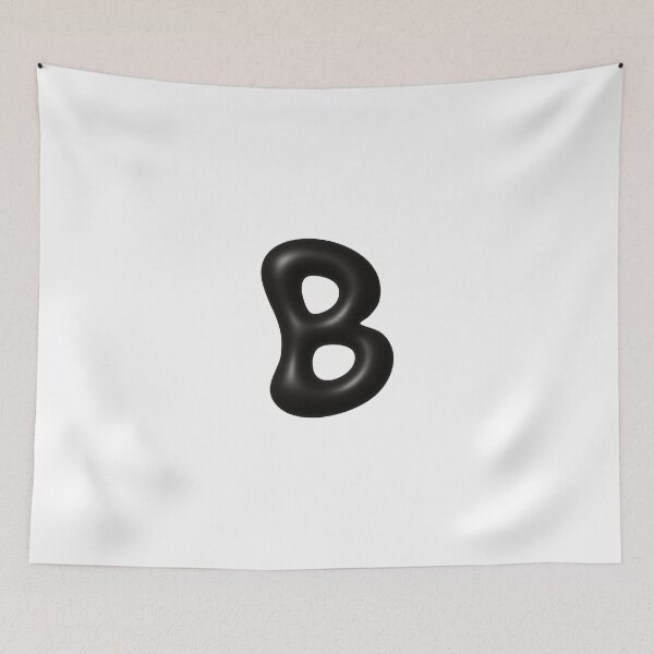 Item preview, Glossy Black Blob Letter B 3D Typography Art designed and sold by uncoXab.