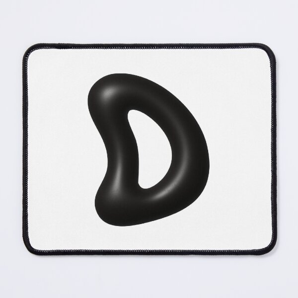 Item preview, Glossy Black Blob Letter D 3D Typography Art designed and sold by uncoXab.