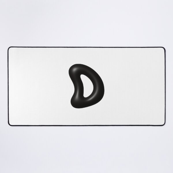 Item preview, Glossy Black Blob Letter D 3D Typography Art designed and sold by uncoXab.
