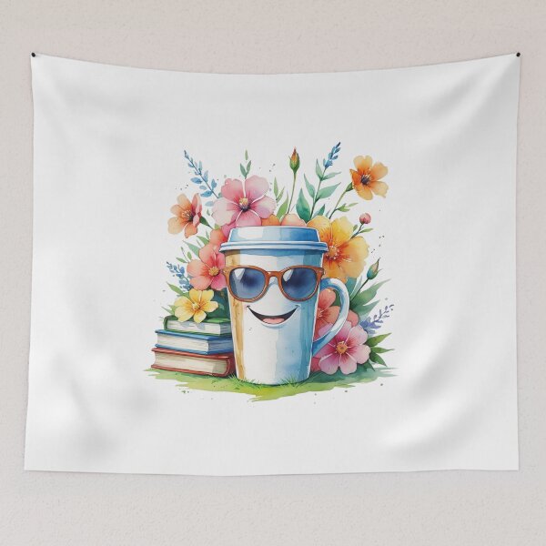 Item preview, Flower Cup Coffee Books Funny Mood designed and sold by Coffread.