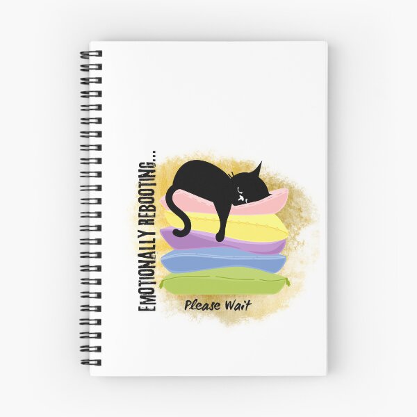 Item preview, Please Wait… Emotionally Rebooting – Sleepy Cat Quote designed and sold by Vivaro.