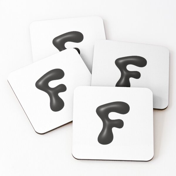 Item preview, Glossy Black Blob Letter F 3D Typography Art designed and sold by uncoXab.