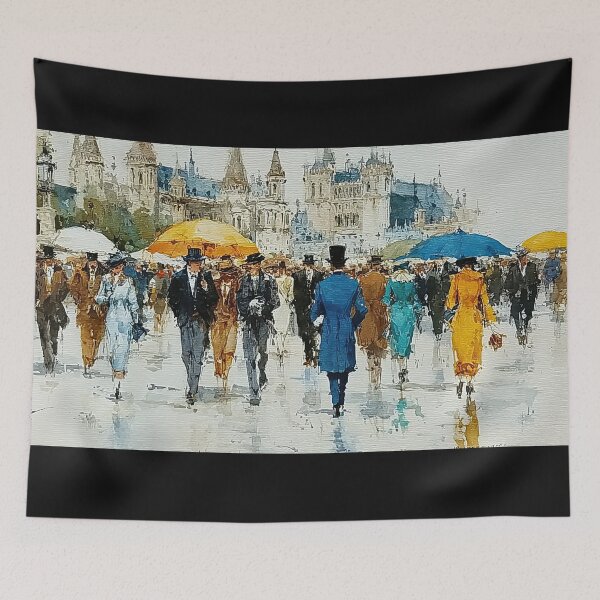 Item preview, ELEGANT STROLL IN THE RAIN designed and sold by ArtbyRolleen.