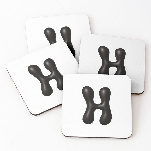 Item preview, Glossy Black Blob Letter H 3D Typography Art designed and sold by uncoXab.