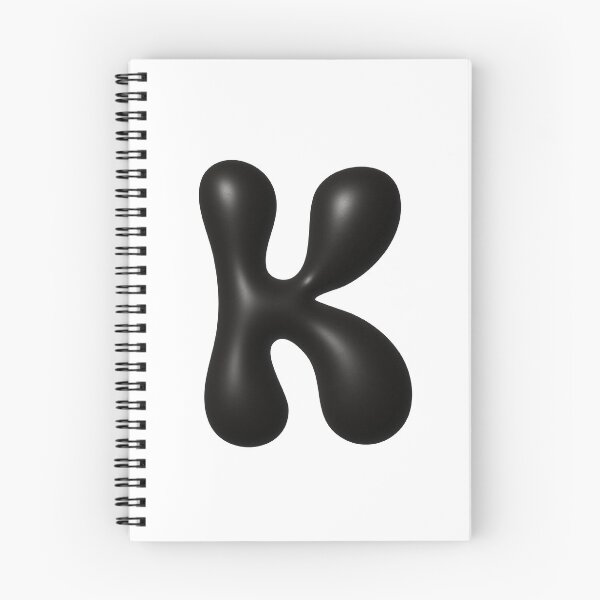Artikelvorschau, Glänzend schwarzer Blob-Buchstabe K 3D-Typografie-Kunst entworfen und verkauft von uncoXab.