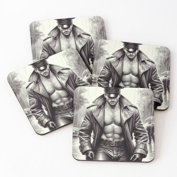 Item preview, Gay Pride 1940's Leather Rain Berlin Leder Military Gay Pride Graphic Design designed and sold by ItsAKinkThing.