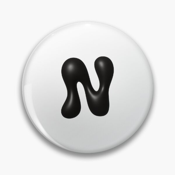 Item preview, Glossy Black Blob Letter N 3D Typography Art designed and sold by uncoXab.
