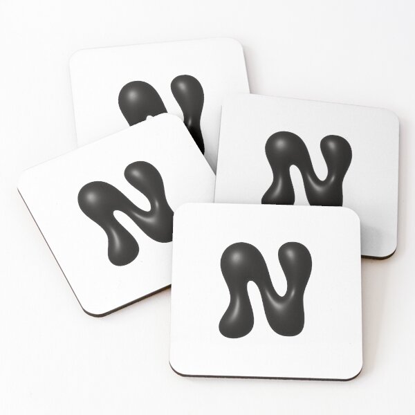 Item preview, Glossy Black Blob Letter N 3D Typography Art designed and sold by uncoXab.