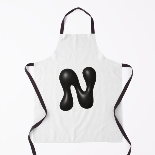 Item preview, Glossy Black Blob Letter N 3D Typography Art designed and sold by uncoXab.