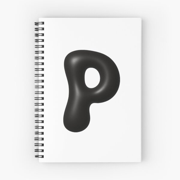 Artikelvorschau, Glänzend schwarzer Blob-Buchstabe P 3D-Typografie-Kunst entworfen und verkauft von uncoXab.