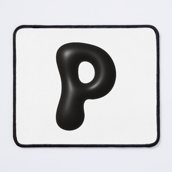Item preview, Glossy Black Blob Letter P 3D Typography Art designed and sold by uncoXab.
