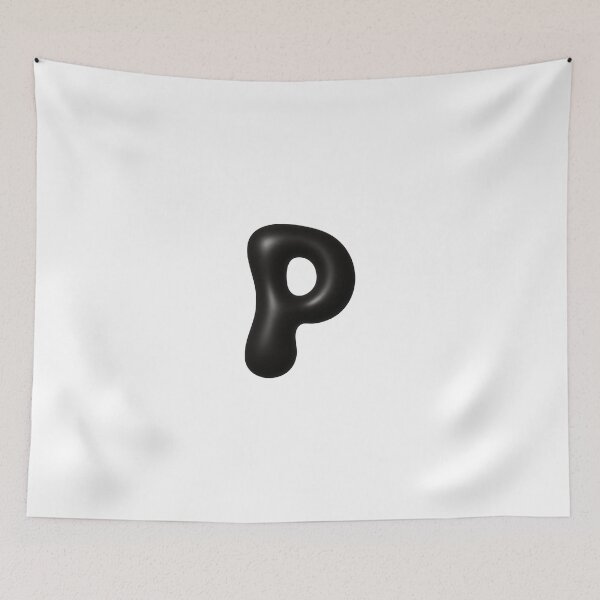 Item preview, Glossy Black Blob Letter P 3D Typography Art designed and sold by uncoXab.
