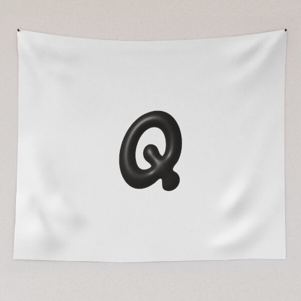 Item preview, Glossy Black Blob Letter Q 3D Typography Art designed and sold by uncoXab.