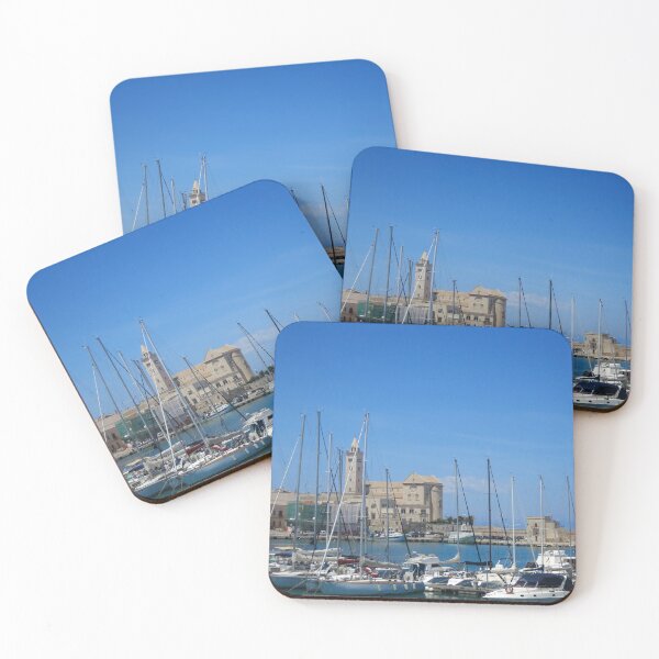 Item preview, Sailboats & Historic Harbor – Apulia Italy Coastal Photography designed and sold by DreamBoatPhotos.