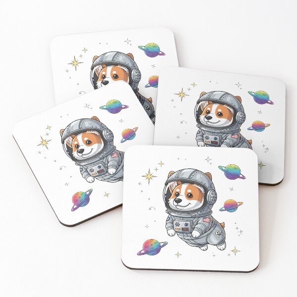 Item preview, Astronaut Corgi — Spacefaring Dog in Detailed Helmet, Surrounded by Planets and Stars  designed and sold by zoughlal.