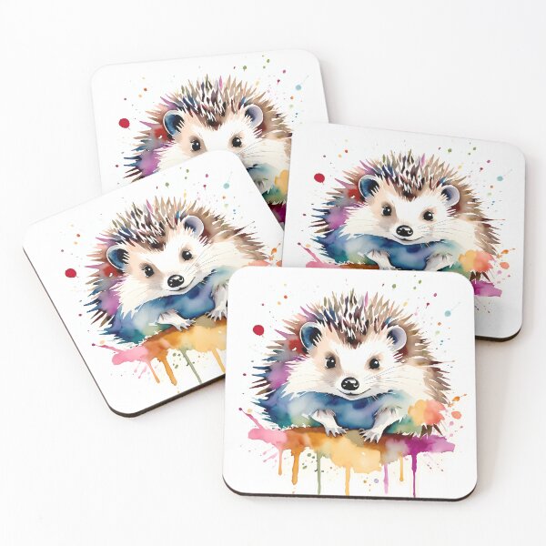 Item preview, Watercolor Hedgehog in Splash of Paint Cute  designed and sold by Moonde04.
