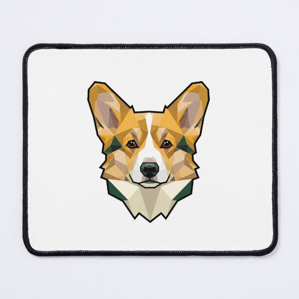 Item preview, Geometric Mosaic Corgi — Polygonal Canine Head in Mustard, Green, Cream Tones designed and sold by zoughlal.