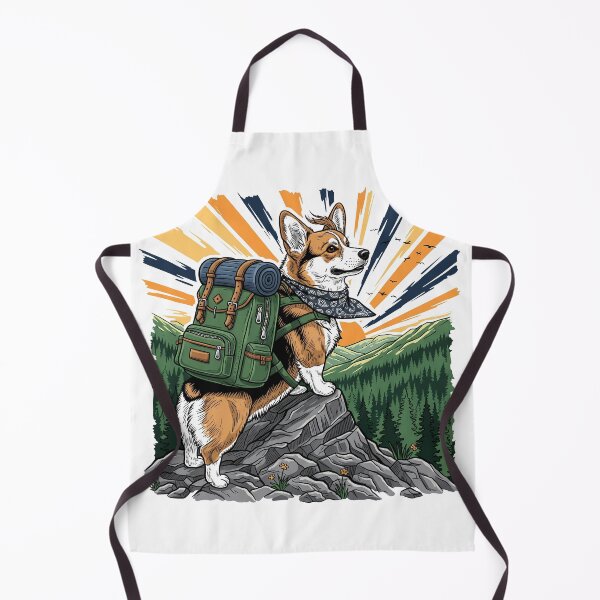 Item preview, Mountain Explorer Corgi — Adventure Dog with Bandana and Vintage Hiking Gear  designed and sold by zoughlal.