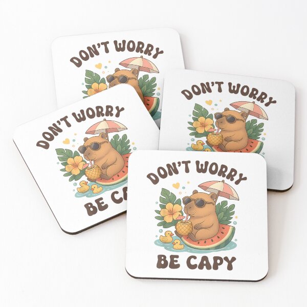 Item preview, Retro Rodent Capybara Dont Be Worry Be Cappy Funny Saying designed and sold by BASKF.