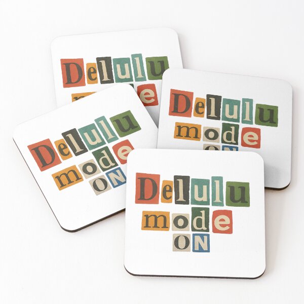 Item preview, Delulu mode on text in isolated transparent torn paper collage, AI generated designed and sold by dvoevnore.