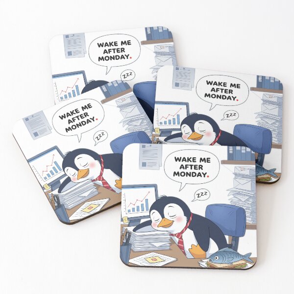 Item preview, Sleepy Office Penguin – “Wake Me After Monday” designed and sold by HopaHope.