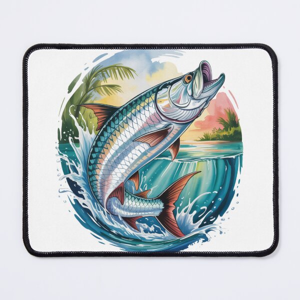 Item preview, Legendary Tarpon Leaping at Sunset – Sport Fishing Design designed and sold by FusiTink.