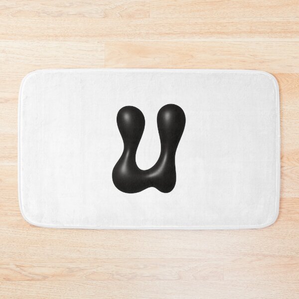 Item preview, Glossy Black Blob Letter U 3D Typography Art designed and sold by uncoXab.