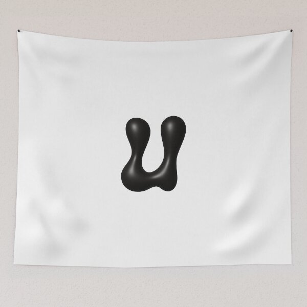 Item preview, Glossy Black Blob Letter U 3D Typography Art designed and sold by uncoXab.